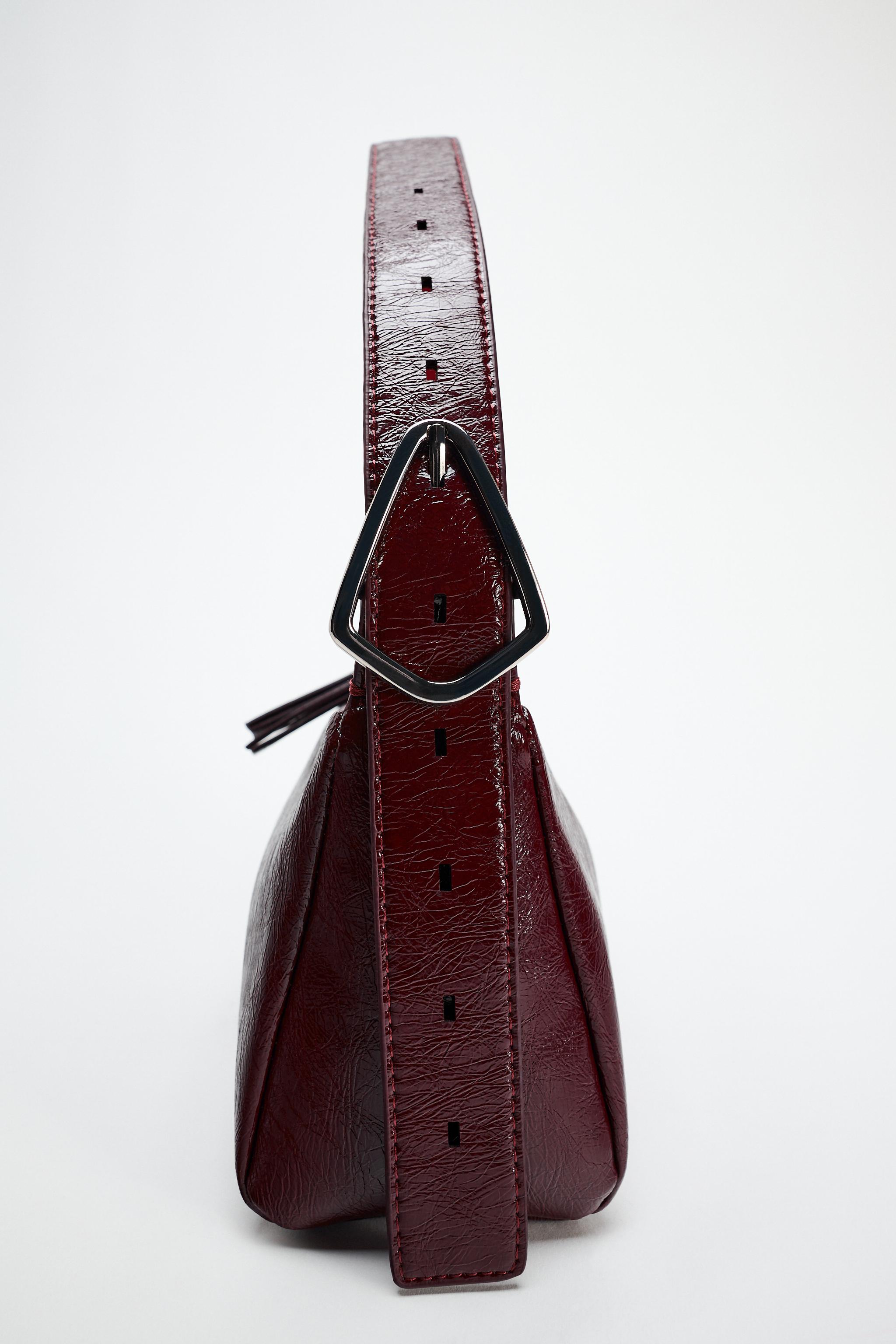 BUCKLE SHOULDER BAG - Maroon | ZARA United States