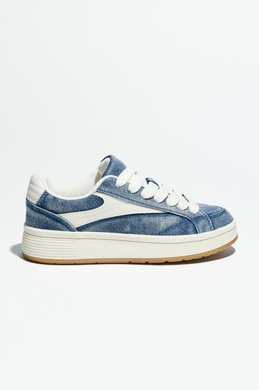 Zara DENIM SNEAKERS - Denim Blue