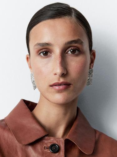 Zara Textured medallion earrings - Silver - Image 0