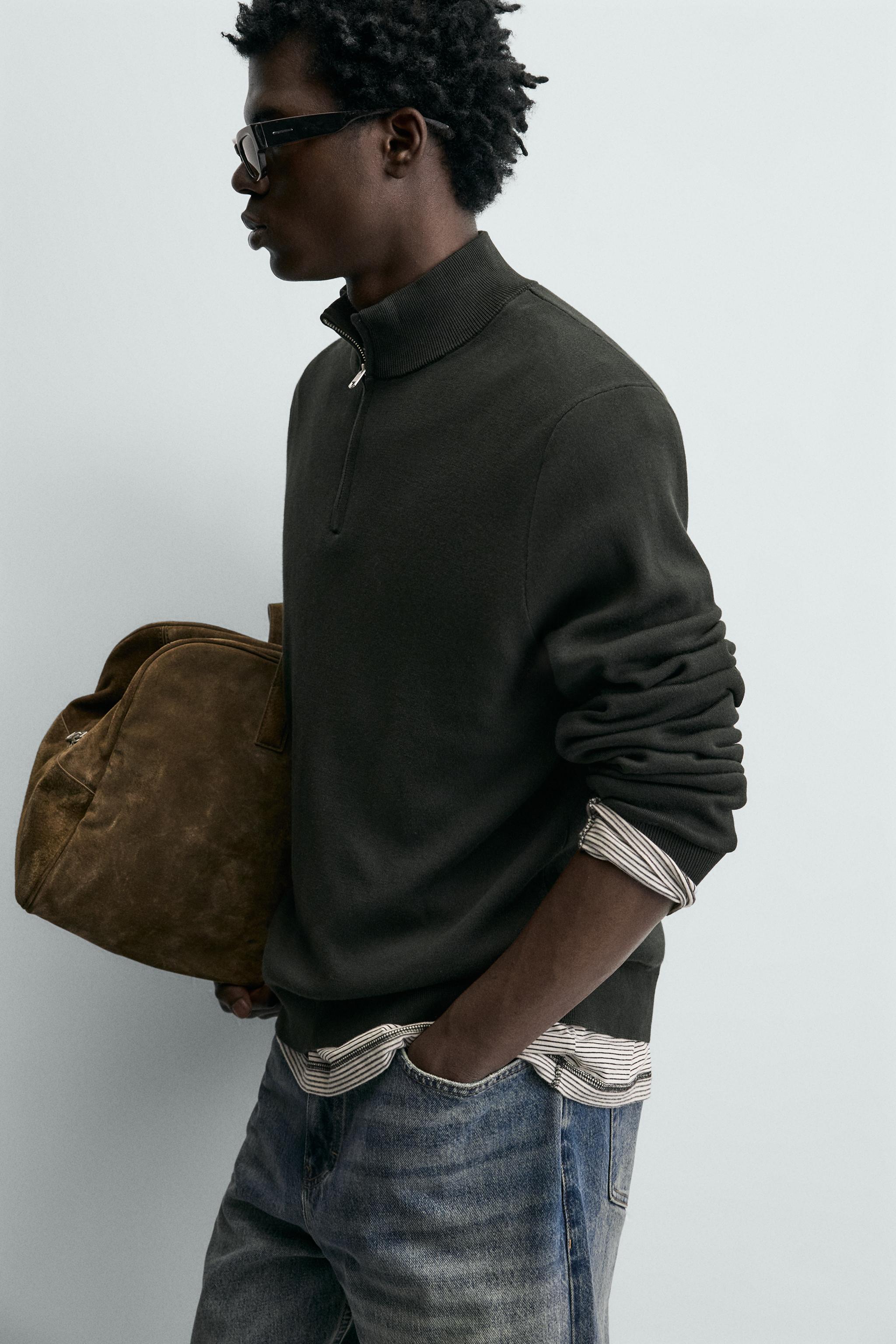 PULL EN COTON À COL ZIPPÉ