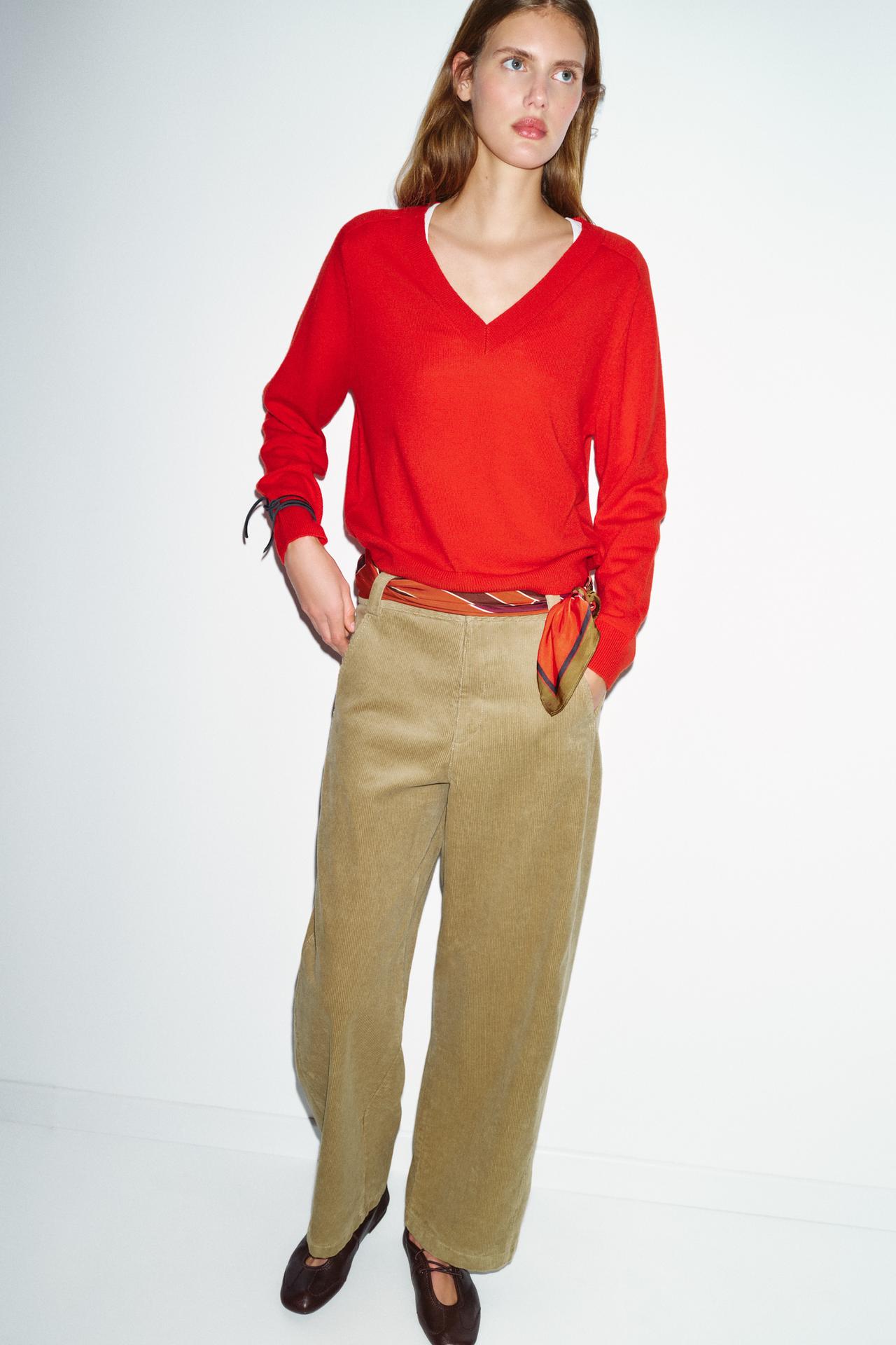 ZARA CORDUROY BARREL PANTS