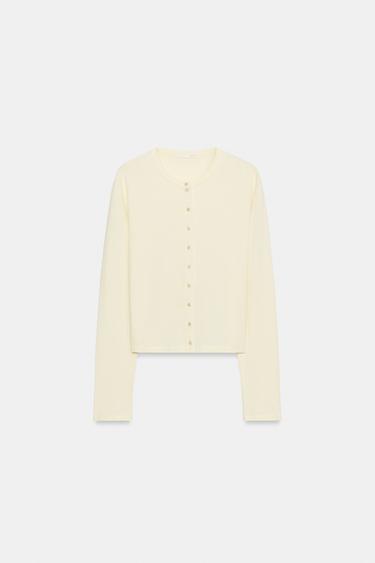 MAGLIETTA 100% COTONE CON BOTTONI - Giallo di Zara