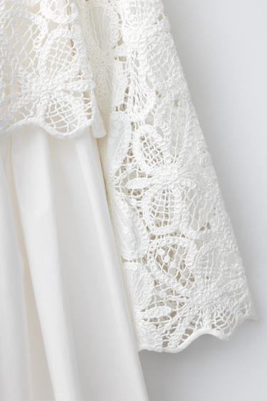 DOUBLE DRESS WITH LACE DETAIL - White by Zara - Image 3