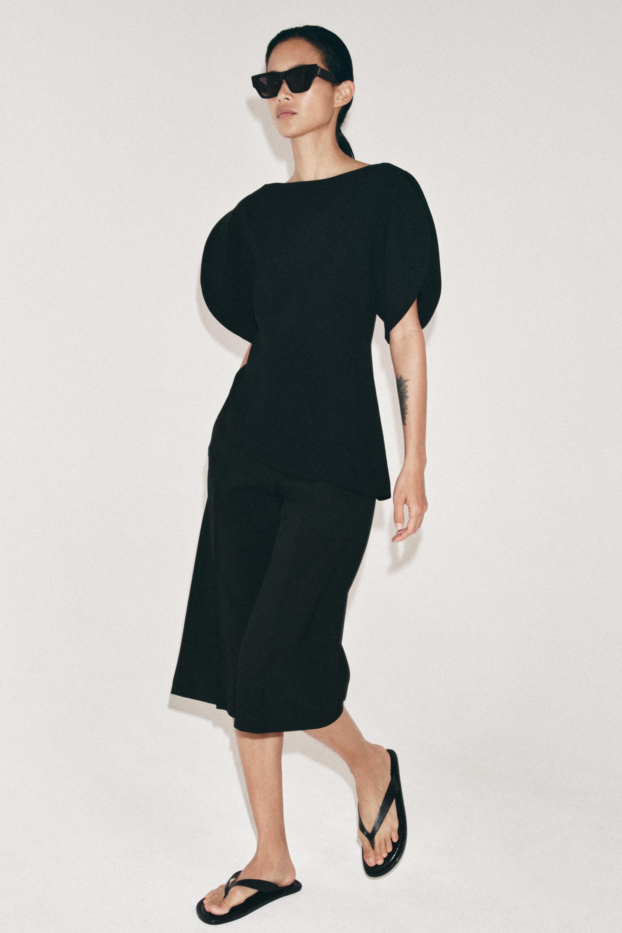 ZW COLLECTION PUFF SLEEVE TOP — Black