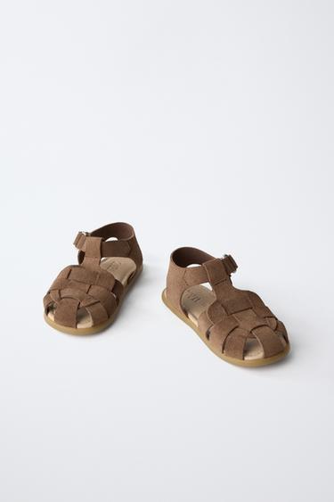 SANDALES EN CUIR STYLE PLAGE PIEDS NUS - Marron de Zara - Image 5