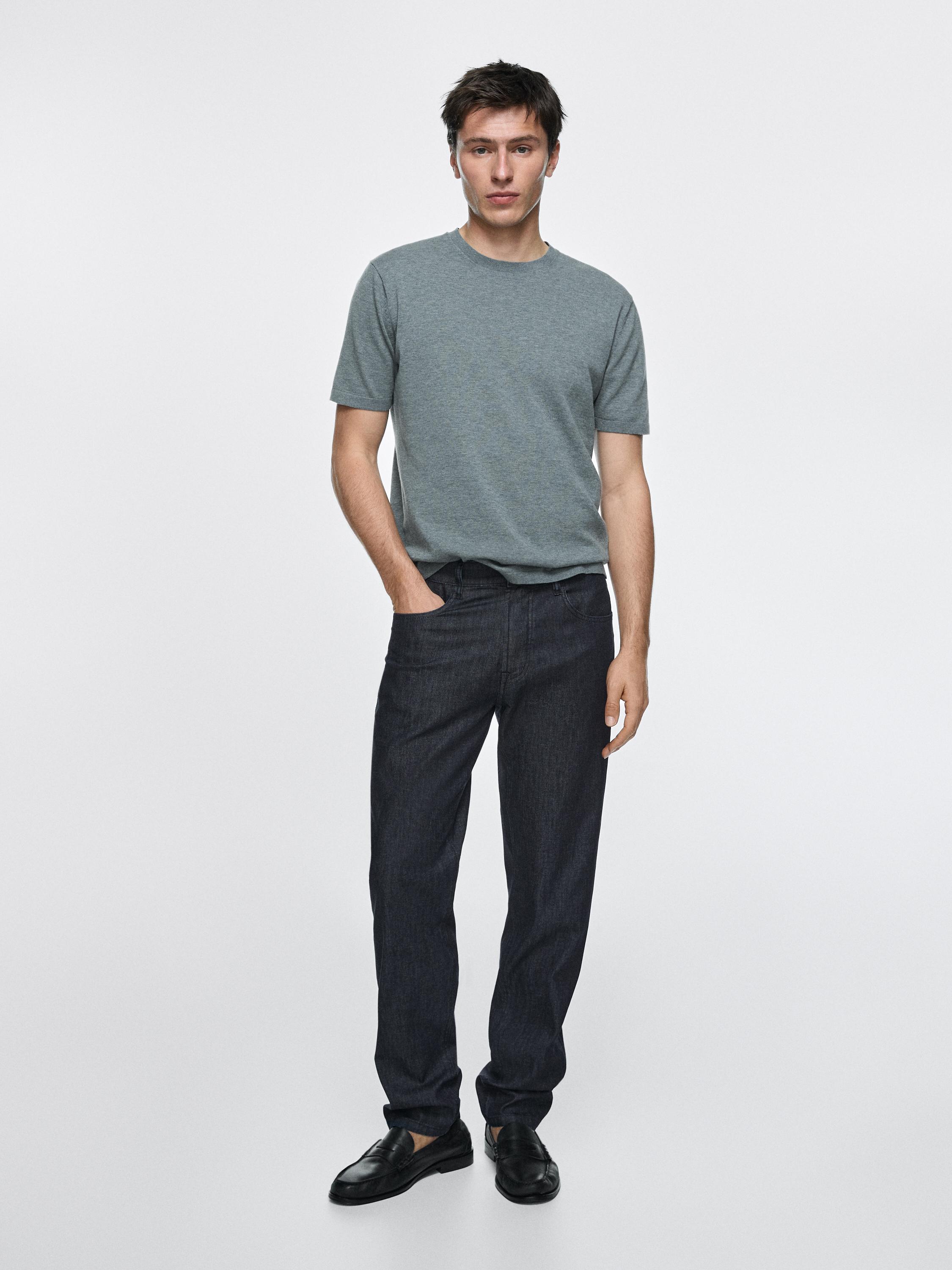 Lightweight tapered fit jeans — Navy blue