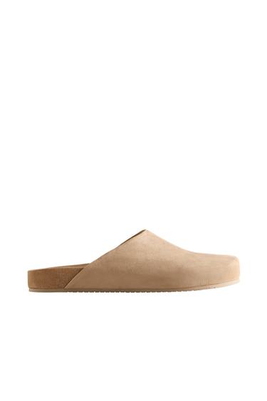 MINIMALIST LEATHER CLOGS - Taupe Grey by Zara