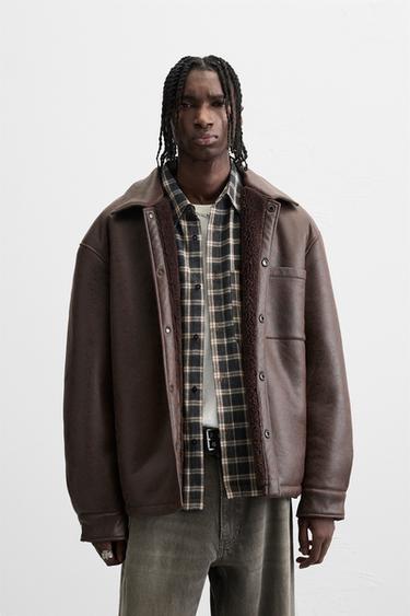 DOUBLE-FACED OVERSHIRT - Brown by Zara