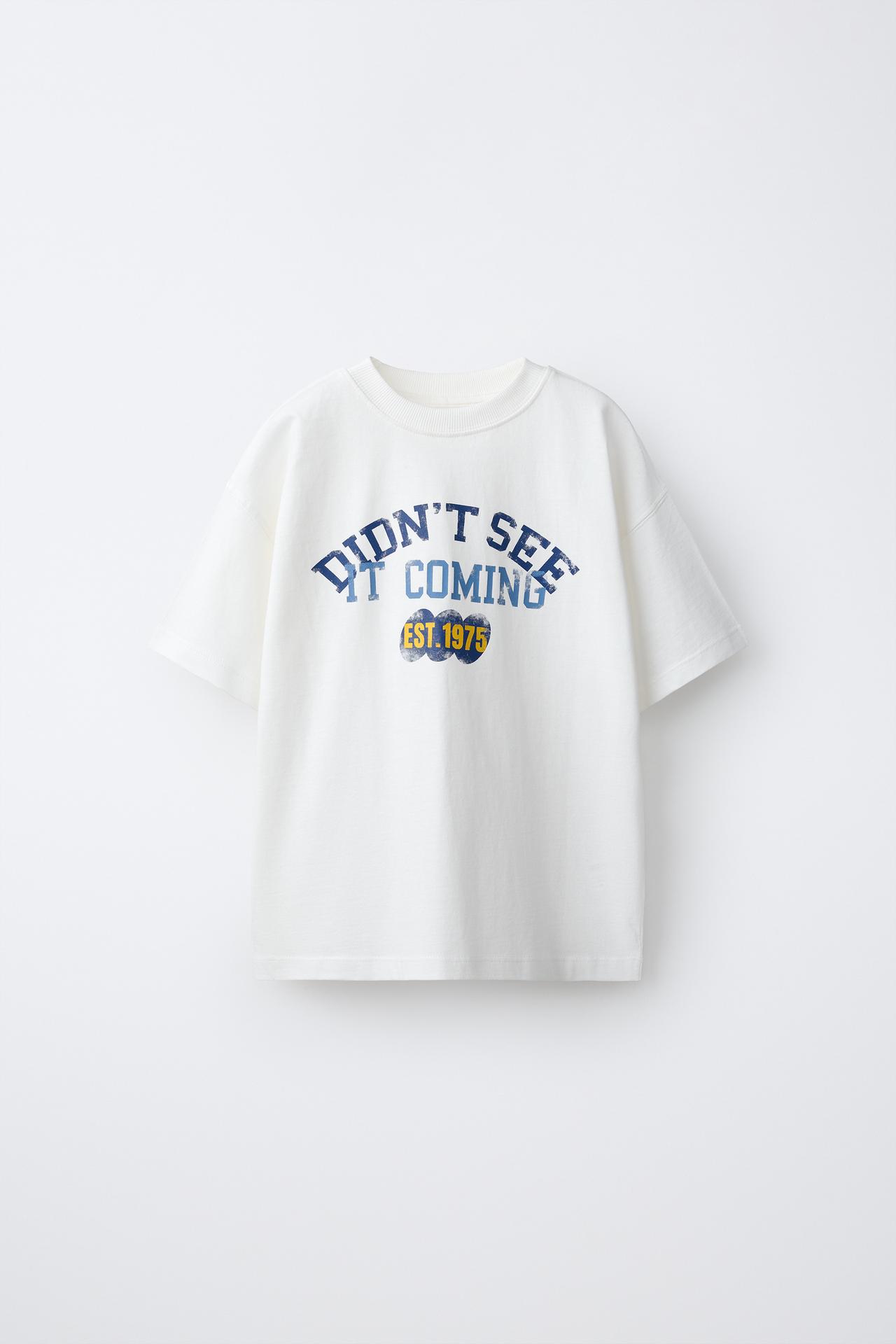 TEXT PRINT T-SHIRT — Oyster-white