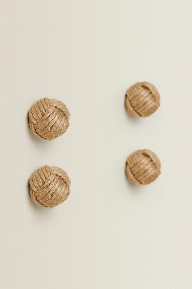 PACK OF MINI KNOT DOOR KNOBS (PACK OF 4) - Light beige by Zara - Image 1
