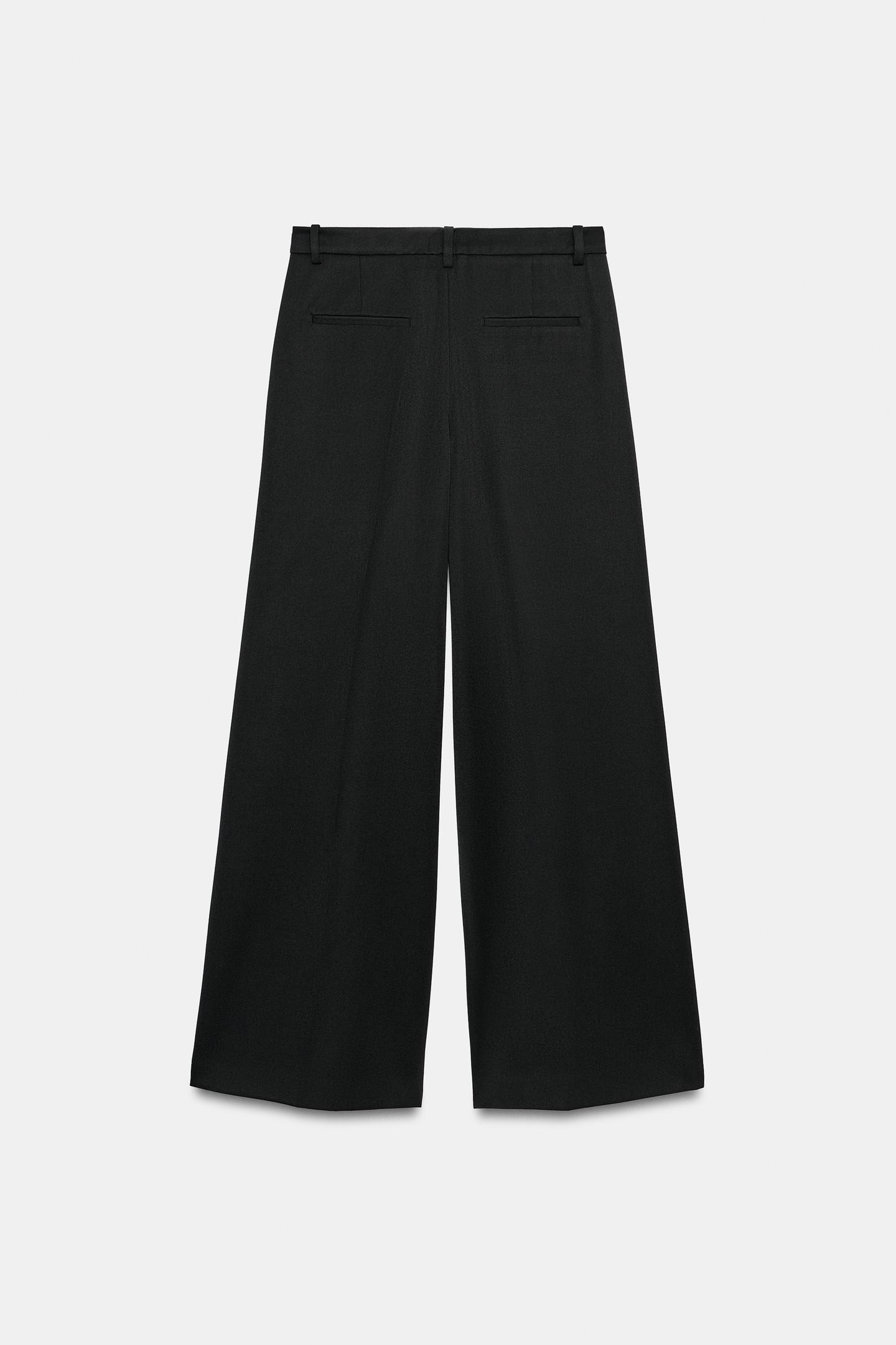 Женские брюки Zara ZW Collection Pleated, цвет: Чёрный — фото 5