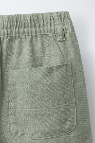 SHORT 100% LIN - Kaki de Zara - Image 3