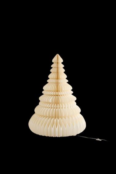 FLOOR LIGHT-UP PAPER CHRISTMAS TREE (100 cm) - White by Zara