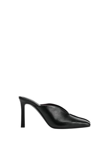 LEATHER MULE HEELED SHOES