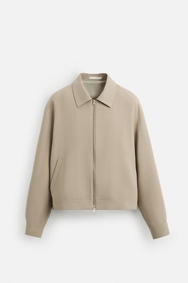 REGULAR FIT ZIP-UP JACKET - Sand by Zara