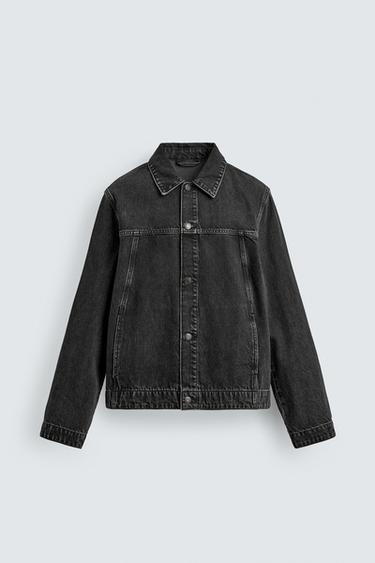 BASIC DENIM JACKET - Charcoal by Zara