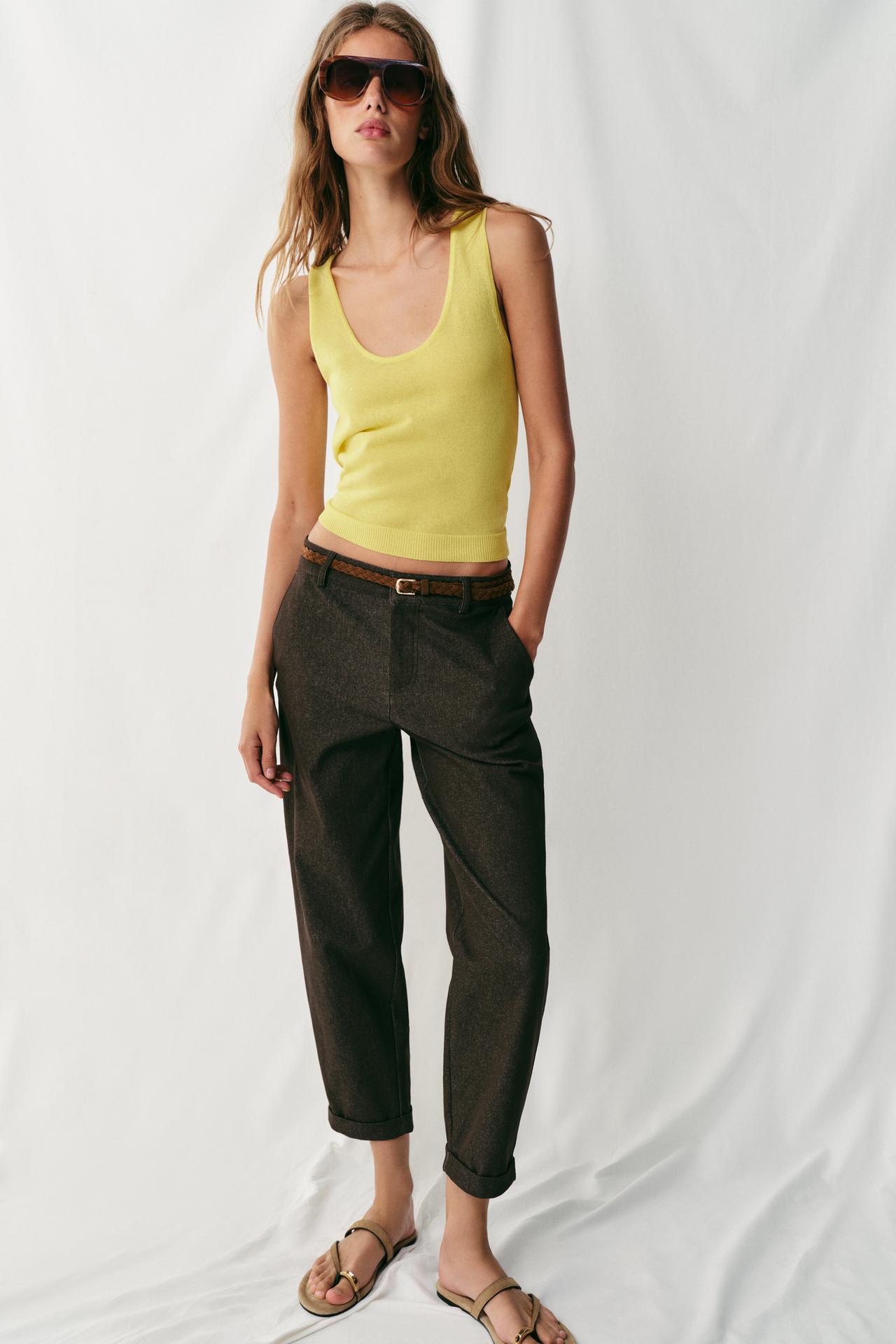 Pantalon chino cinturon trenzado