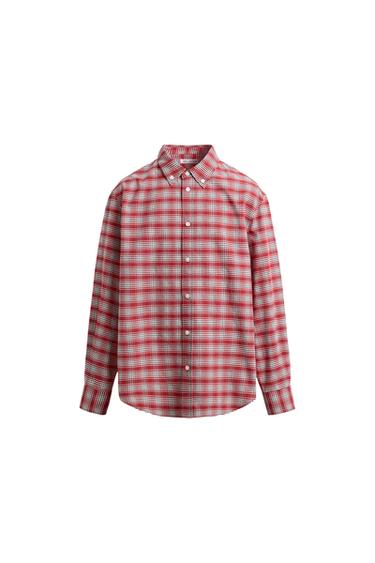 BUTTON-DOWN COLLAR PLAID SHIRT