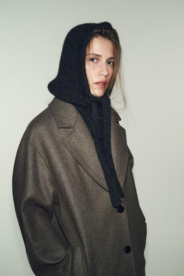 CAPUCHE EN MAILLE CANNELÉE - Gris anthracite de Zara - Image 1