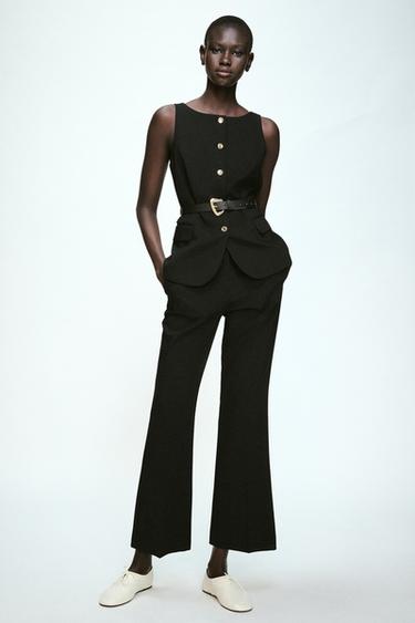 Zara BELTED VEST - Black