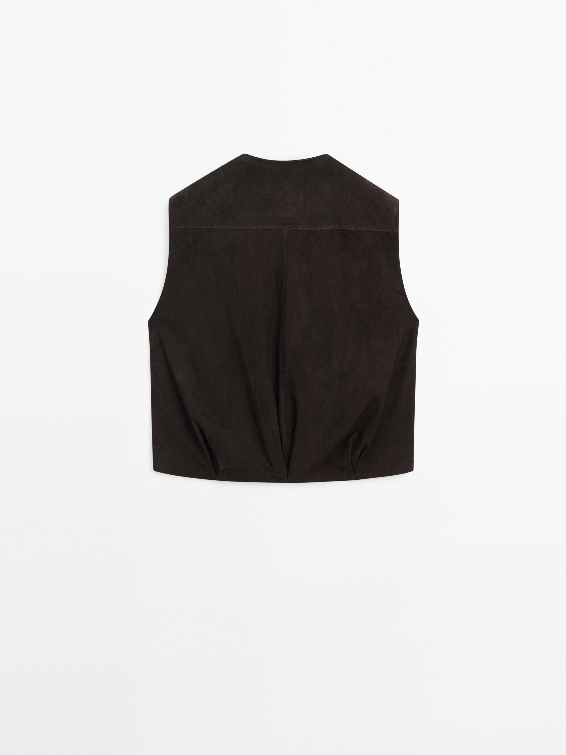 Leather gilet zara best sale