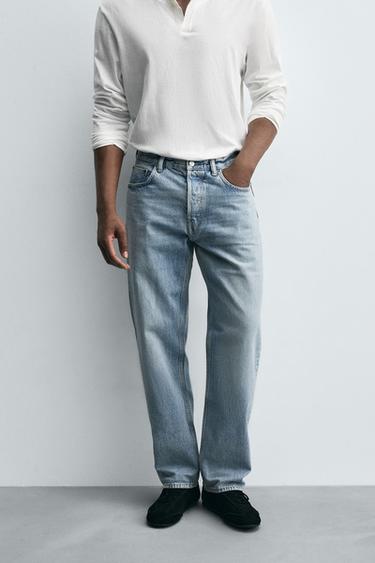 STRAIGHT FIT JEANS - Mid-blue by Zara