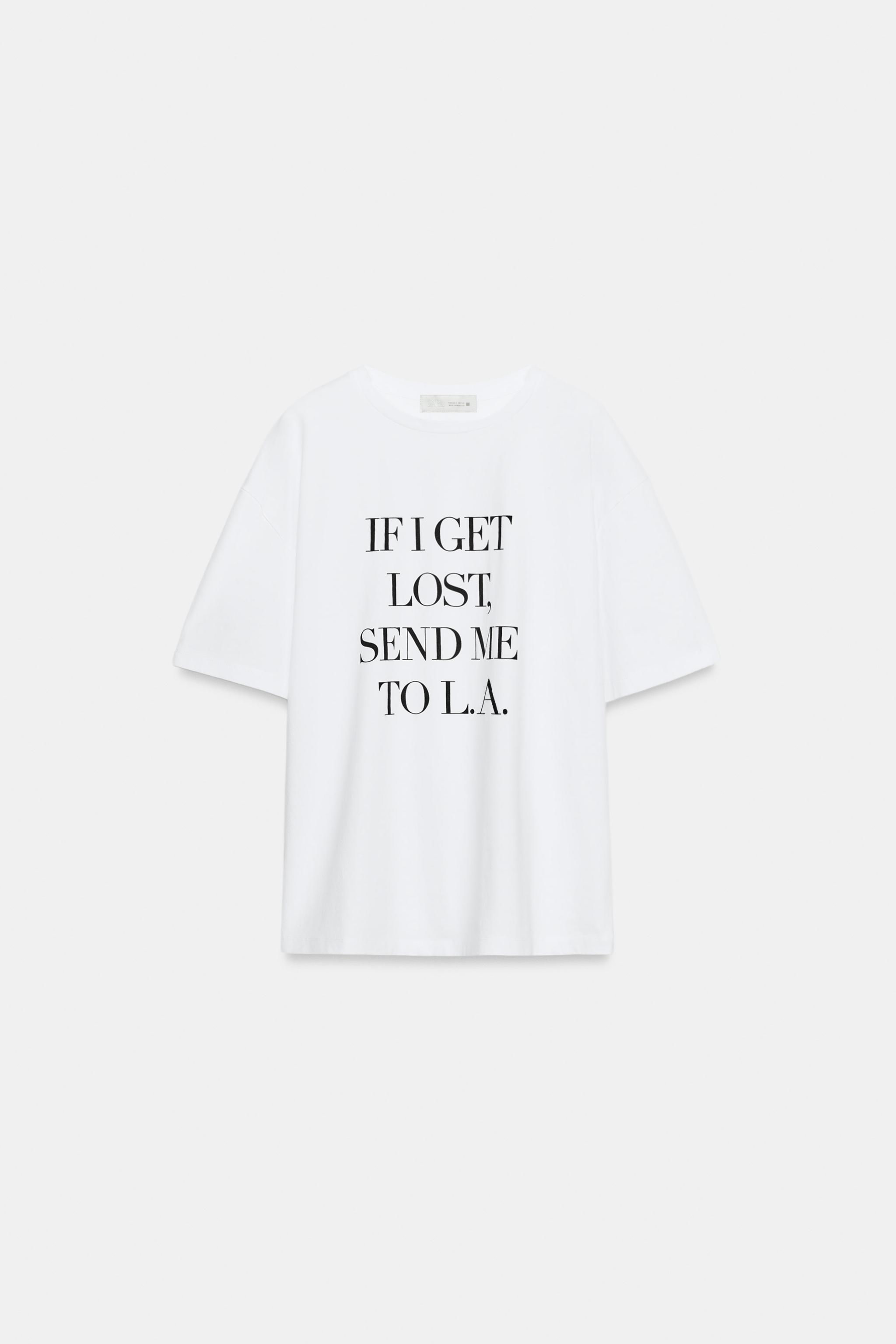 Женские футболки Zara SHORT SLEEVE TEXT T-SHIRT — фото 5