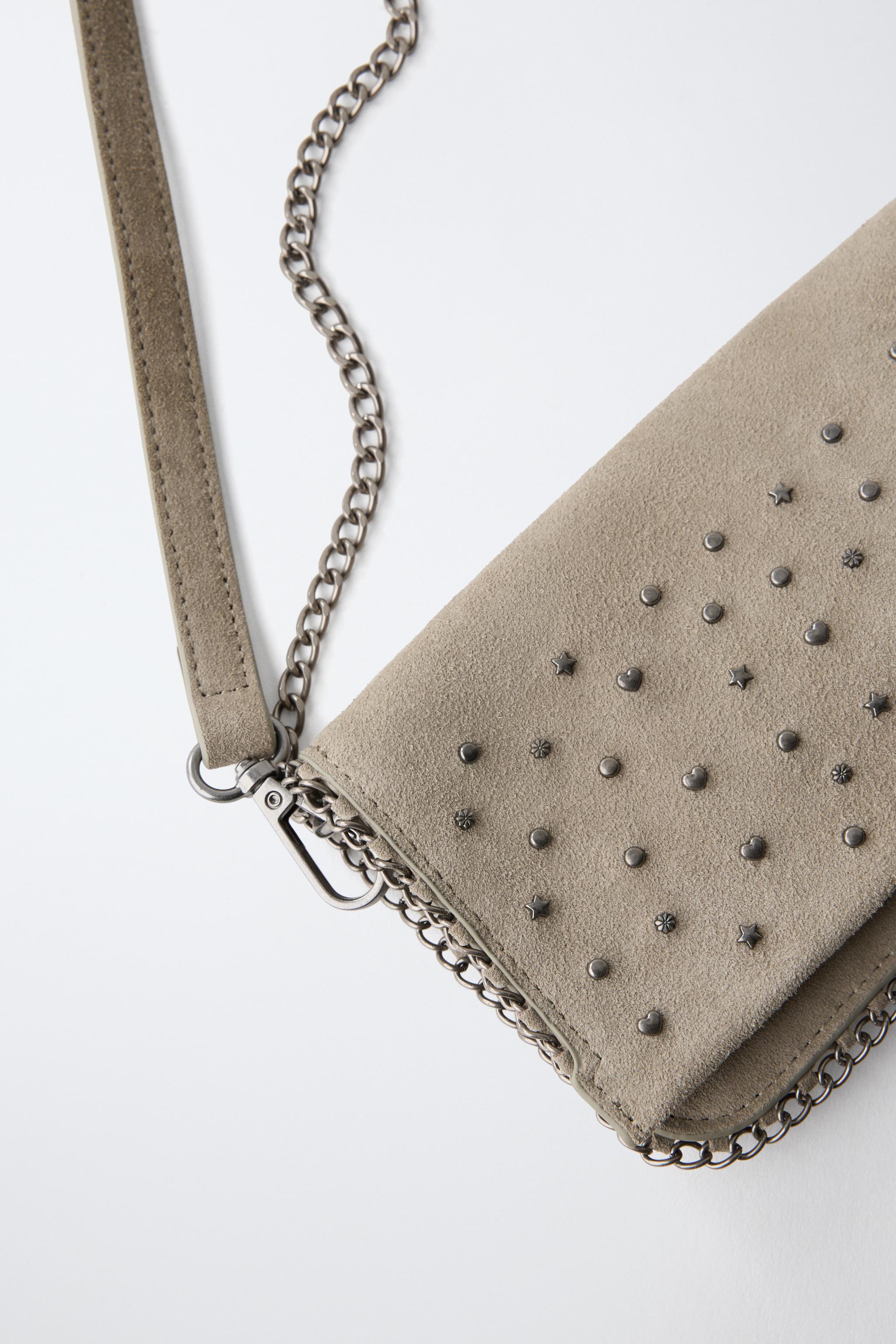 STUDDED LEATHER CROSSBODY BAG