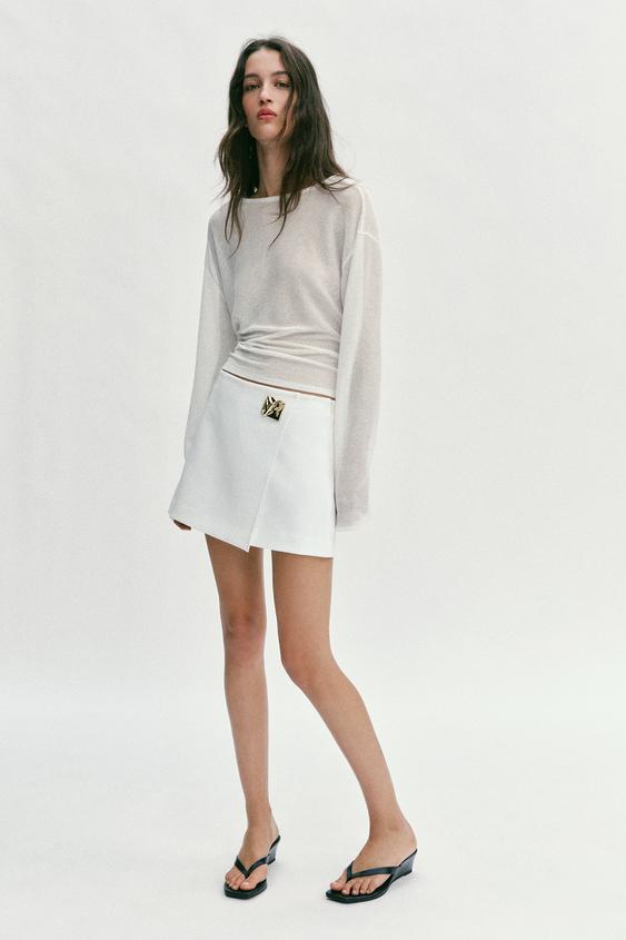 ASYMMETRIC SKORT WITH APPLIQUÉ from Zara - $49.90