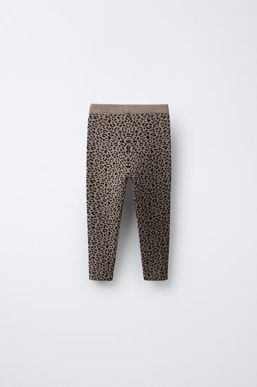 LEGGING EN MAILLE ANIMAL PRINT - Marron clair de Zara - Image 1