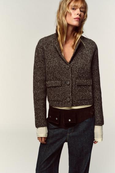 JASPÉ KNIT CARDIGAN - Brown marl by Zara - Image 1