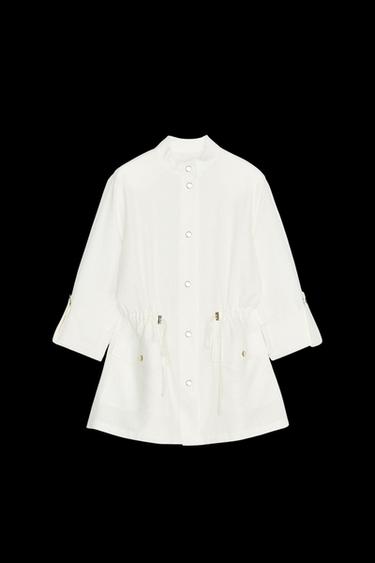 Zara LINEN SAFARI SHIRT - Oyster-white - Image 0