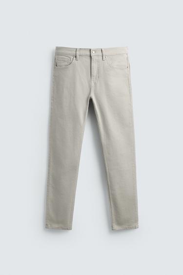 Zara 基本款修身牛仔褲 - 裸色