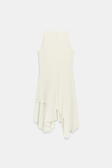 CONTRAST HALTER DRESS - Oyster-white by Zara - Image 7