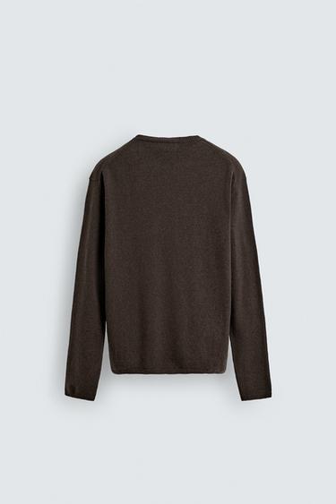 PULL MÉLANGE DE LAINE ÉDITION LIMITÉE - Marron de Zara - Image 8