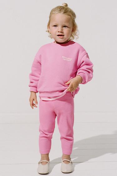 ნაკრები JOGGING სვიტერი და ლეგინსები ტექსტი - Zara-ს Pink