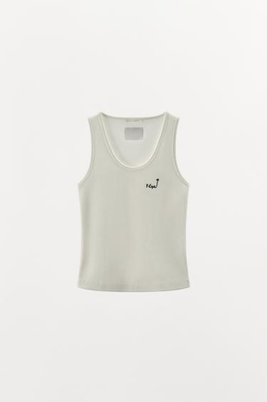 TOP BORDADO FILIPE JARDIM X ZARA - Branco-marfim da Zara