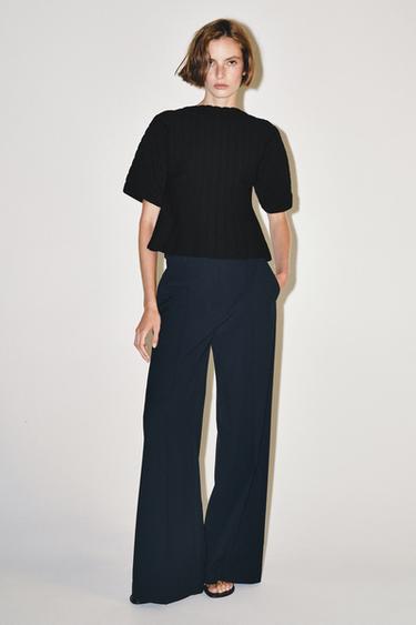 RIBBED KNIT TOP - Black by Zara