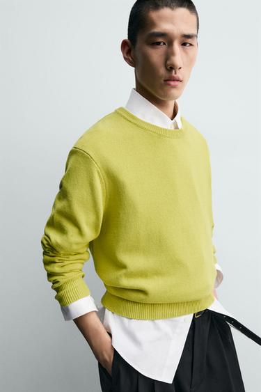 PULL LÉGER EN COTON - Citron vert de Zara - Image 4