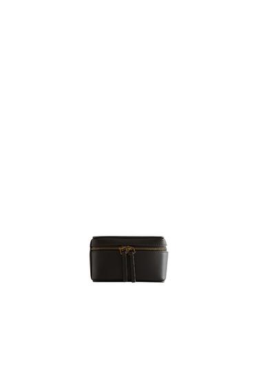 BOÎTE À BIJOUX DE VOYAGE EN CUIR - Marron chocolat de Zara