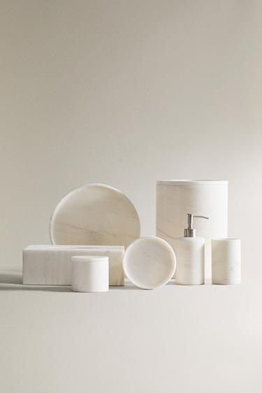 WHITE MARBLE BATHROOM SET - NAVY by Zara