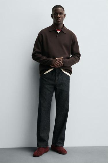 TÊNIS DE COURO COM SOLADO ULTRAFINO - Vermelho-bordô da Zara - Imagem 0