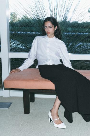 РУБАШКА ОБЛЕГАЮЩЕГО КРОЯ ИЗ ПОПЛИНА — ZW COLLECTION — БЕЛЫЙ от Zara — изображение 0