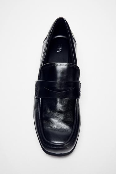 LEATHER LOAFERS - Black by Zara