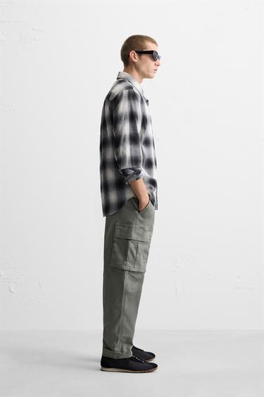 PANTALON STYLE MILITAIRE COUPE DÉCONTRACTÉE - Vert de Zara - Image 3