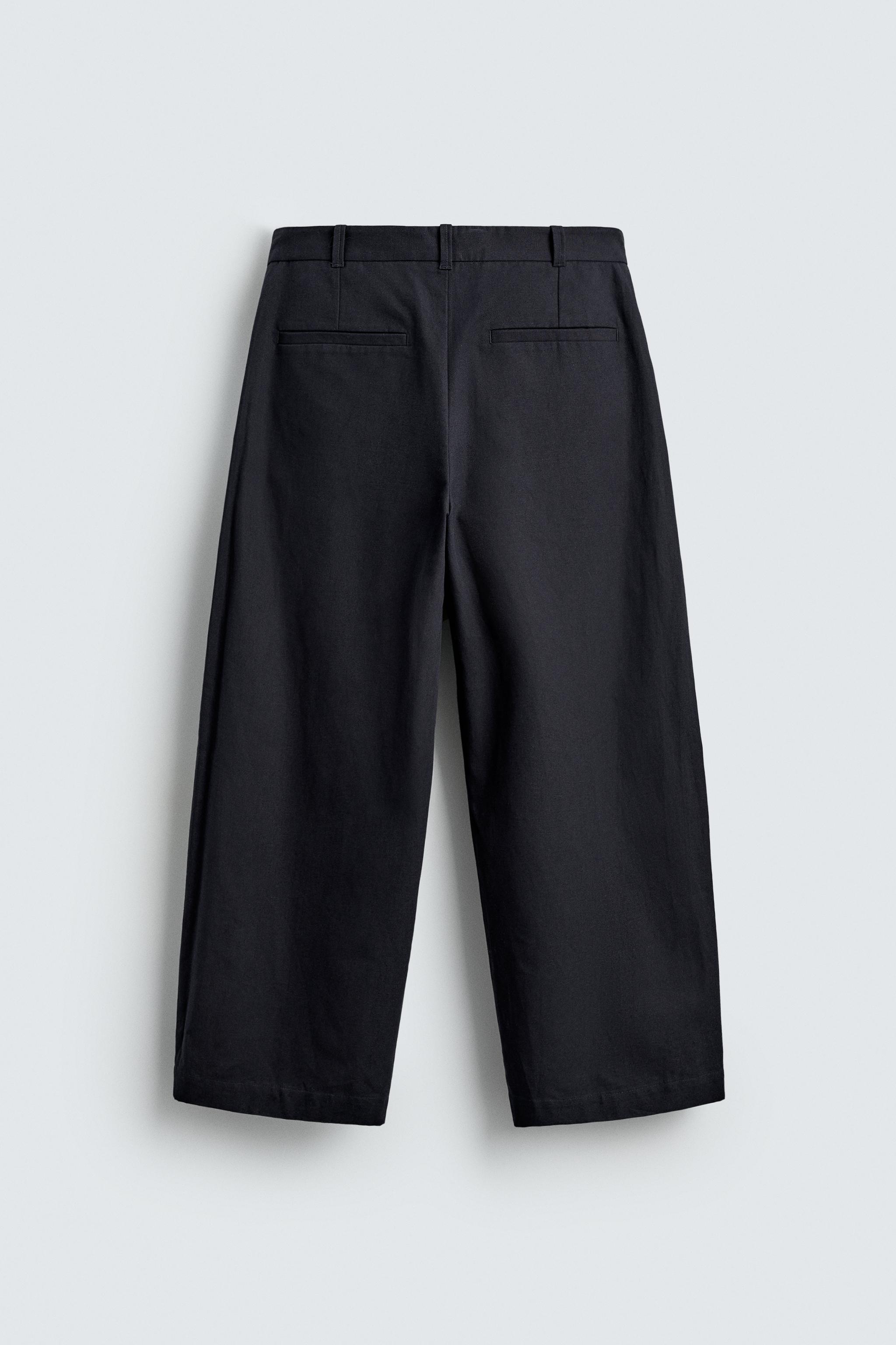 PANTALON STRUCTURÉ EN COTON ET LIN