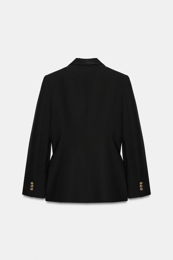 VESTE CROISÉE EN DENTELLE - Noir de Zara - Image 5