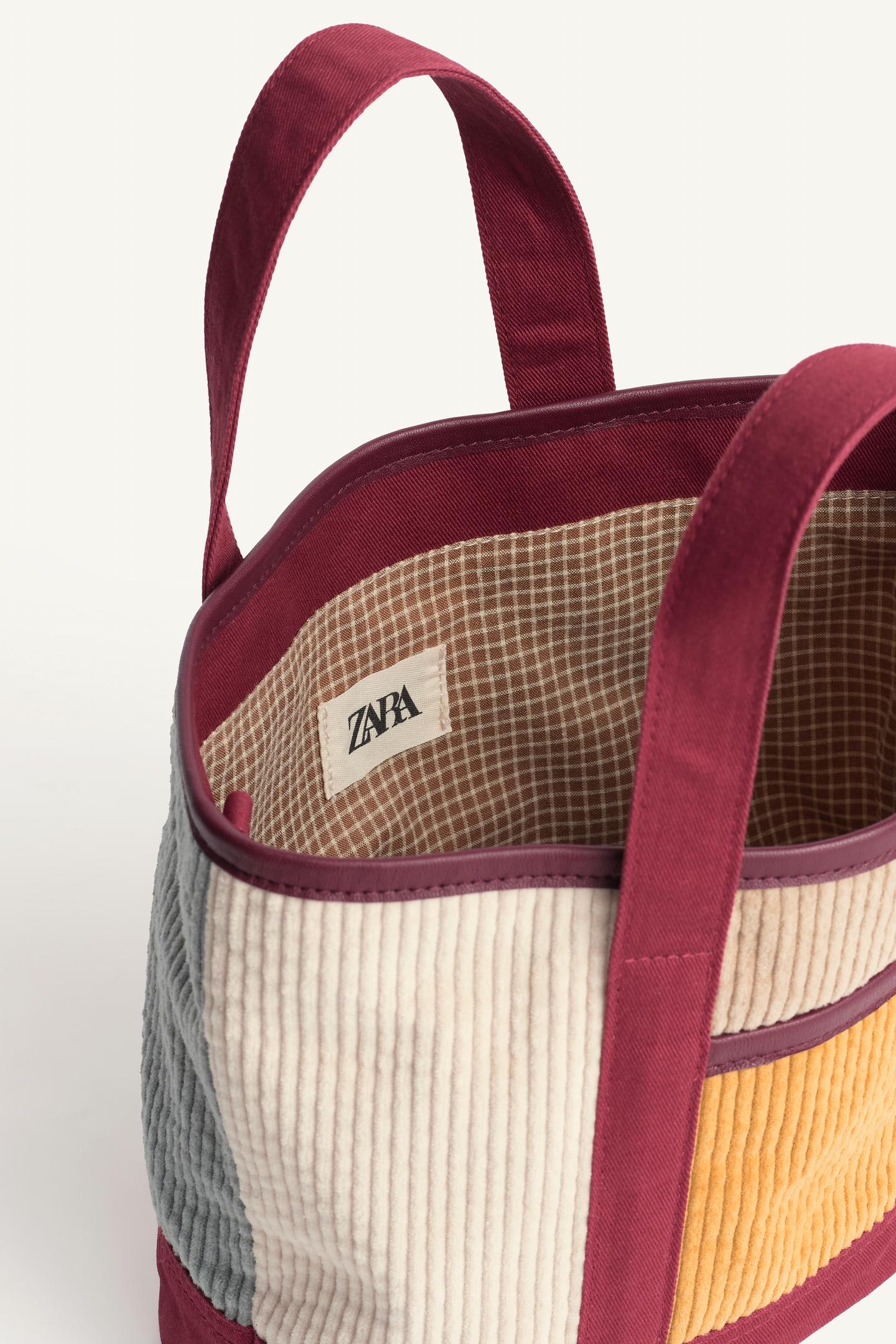 Детская сумка Zara Limited Edition Colorblock Corduroy Crossbody, цвет: Разноцветный — фото 8