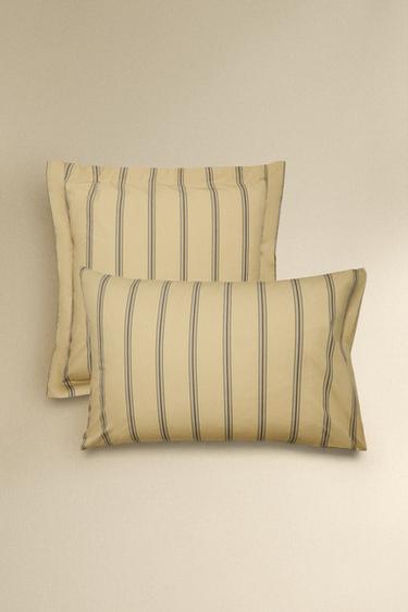 STRIPED PERCALE PILLOWCASE (300 THREAD COUNT) - Жовтий Zara