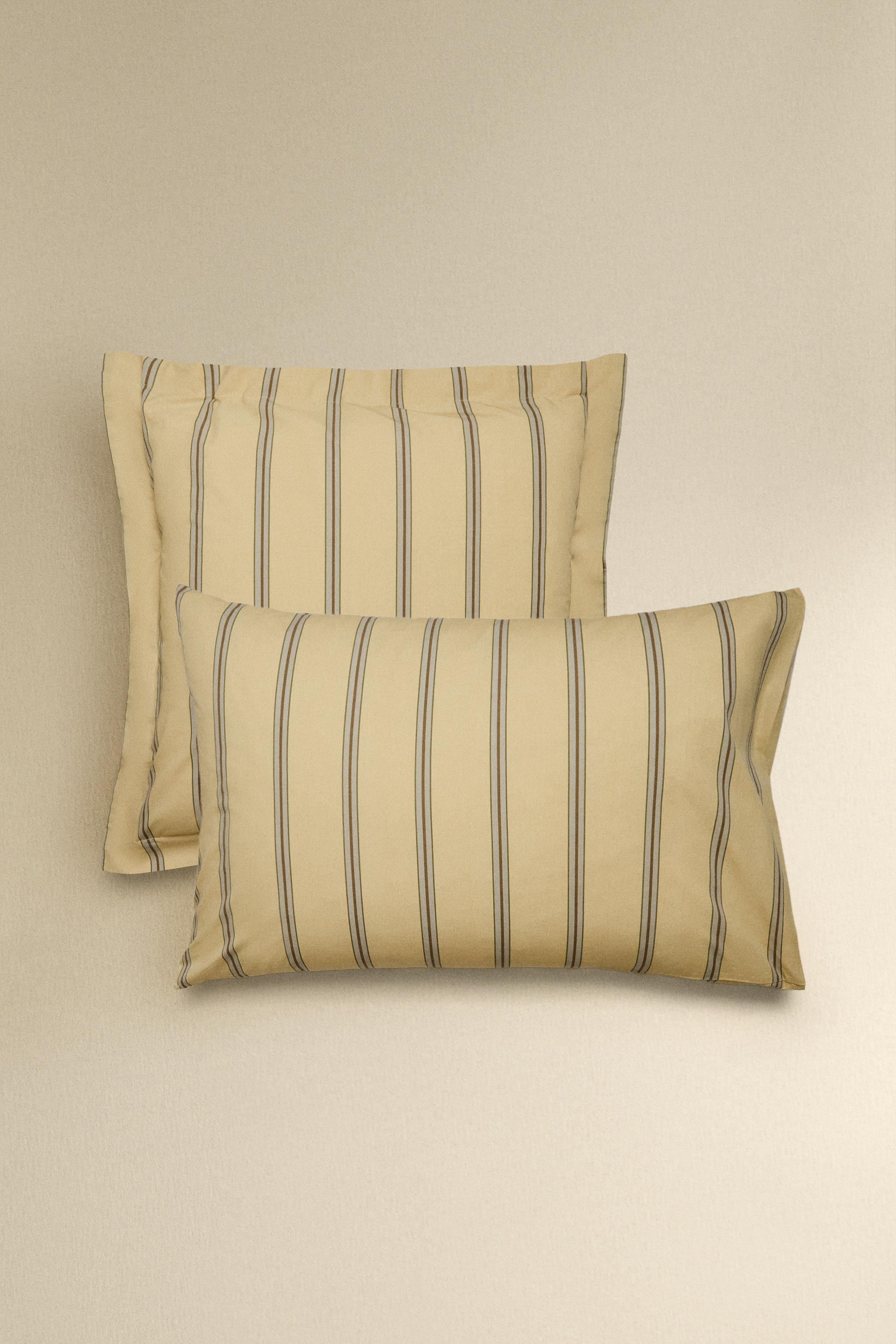 STRIPED PERCALE PILLOWCASE (300 THREAD COUNT)